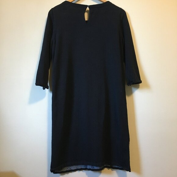 Monsoon Folksy 100% Cotton Embroidered 3/4 Sleeve Knit Dress - Picture 2 of 15